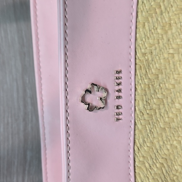 Ted Baker Women Pink& Tan Tote Bag Summer Espadrille Purse - Picture 2 of 15